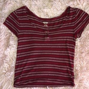 Red striped crop top